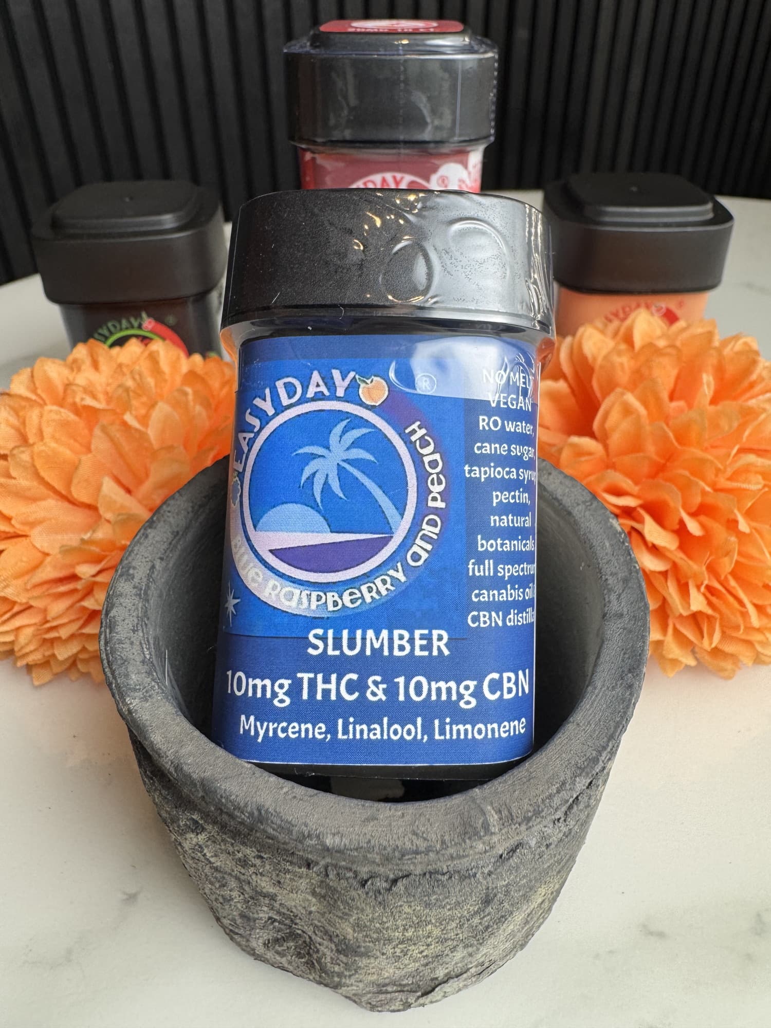 Slumber | Blue Raspberry & Peach Chews 1:1 | 100mg | 10mg THC : 10mg CBN | 10pk